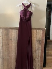 Morilee Bridesmaid Chiffon Dress Size 6 Burgundy 