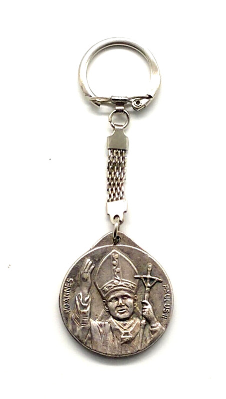 Vintage Saint Christopher Pope John Paul Joannes Paulis II Pendant Keychain
