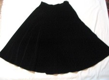 VINTAGE 1950S KORDAY BLACK VELVET SWING FLARE SKIRT 27" WAIST  120" SWEEP