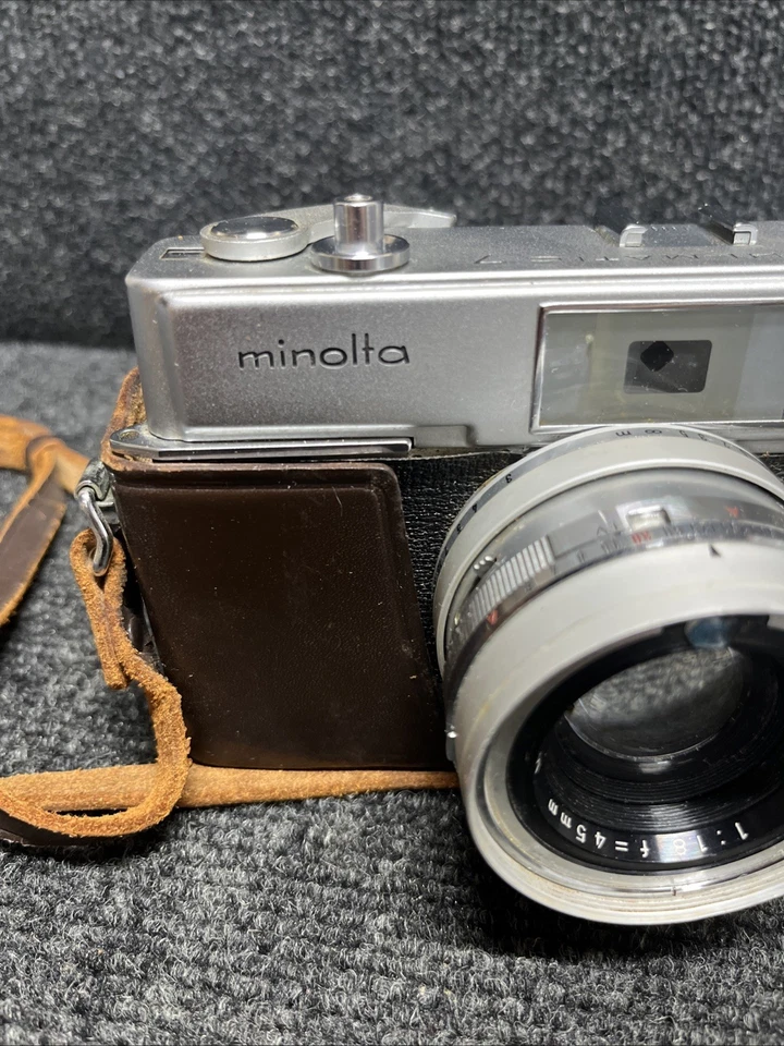 Cámara Minolta Hi-Matic 7 35 mm con Rokkor F/1 7 con estuche original ~ sin probar Foto 2 de 4