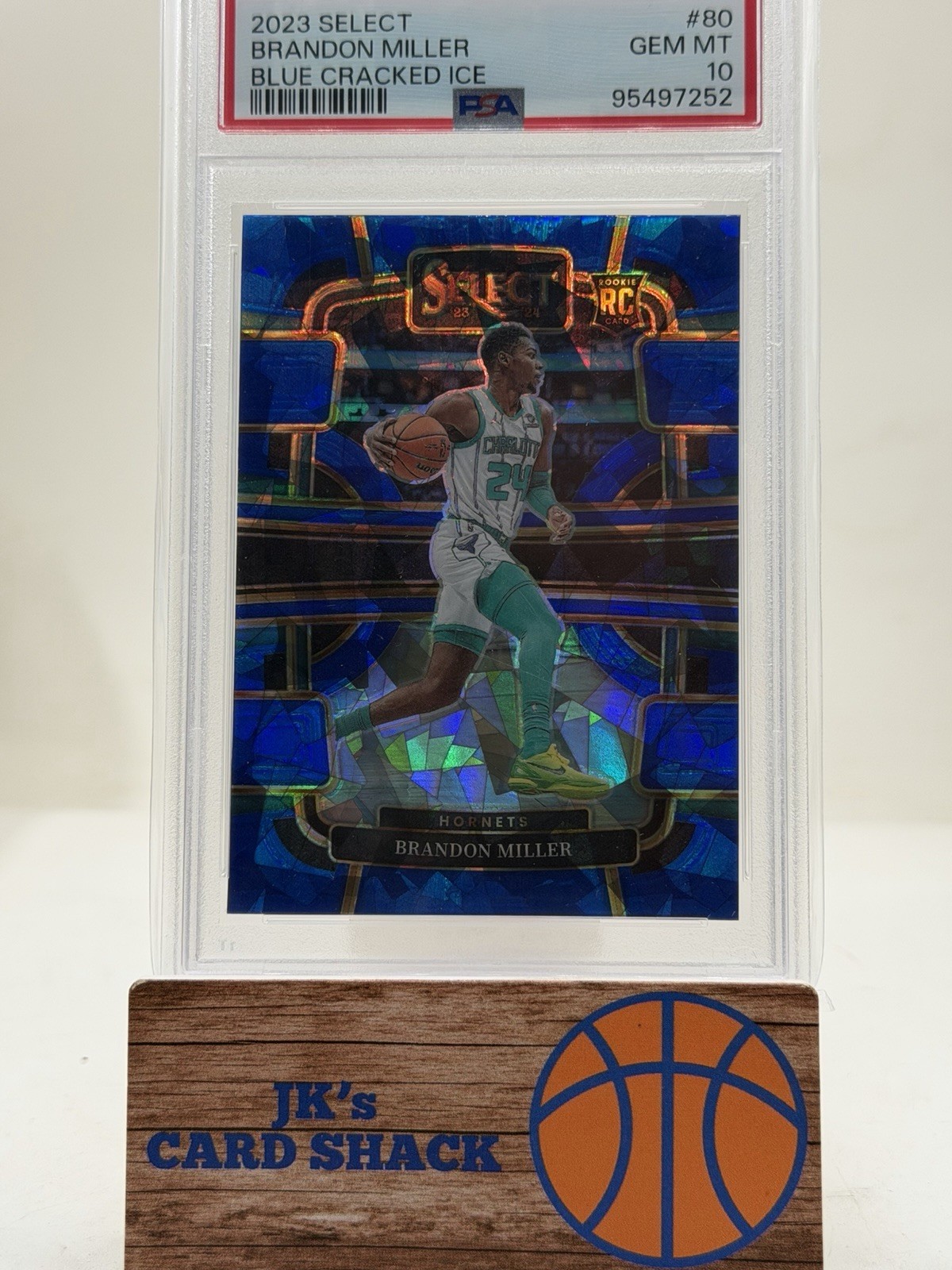 2023-24 Panini Select Brandon Miller Concourse Blue Cracked Ice RC #80 PSA 10