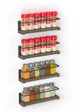 Spice Rack Organizer for Cabinet Door or Wall Mount (4 Pack) with 415 Spice L...