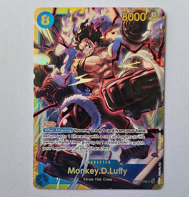 Bandai Monkey D. Luffy OP11-118 A Fist of Divine Speed SEC Foil English 