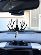 Car Rearview Mirror Hanging Deer Skull Antlers 3d Printed