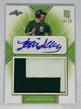 2021 LEAF PERFECT GAME GREEN DOM HELLMAN LOGO RC PATCH AUTO # 16/20