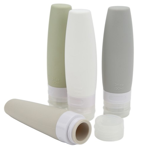 4Pcs Silicone Travel Bottle Large Opening Design Leakproof 90ml 4 Colors Sque - Picture 10 of 12