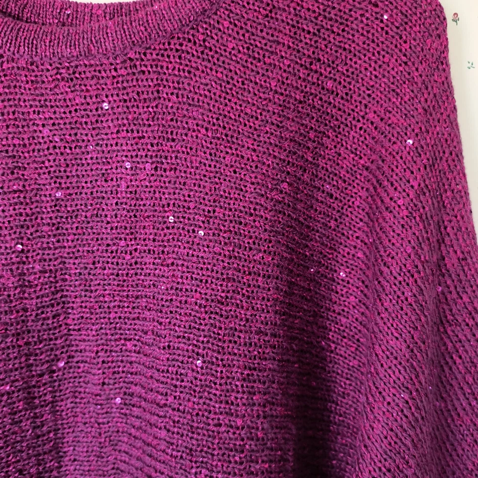 Suéter Pullover Melissa McCartney Seven7 NUEVO Talla Lg Lentejuelas De Gran Tamaño Vacaciones Foto 4 de 4