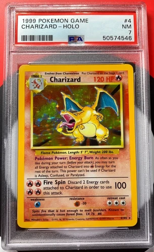 Charizard 4/102 Base Set Holo 1999 WOTC Pokemon Card PSA 7 NM NEAR MINT