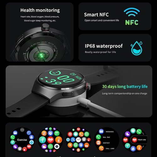 2024 New Gps Smart Watch Men Amoled Screen Bluetooth Call Nfc Ip68 Best Quality - Zdjęcie 5 z 33