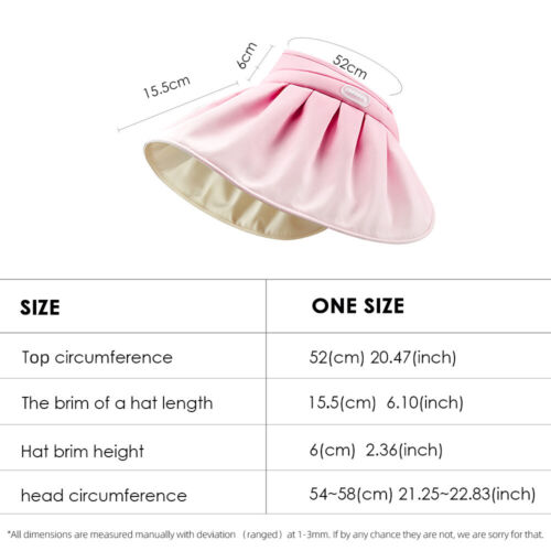 Sun Visor Hat Large Brim Sun UV Protection UPF 50+ Roll Up Cap Adjustable Hats - Picture 2 of 22