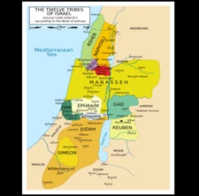 11x14 12 Tribes of Israel Map Poster PHOTO Print 1050BC Book of Joshua