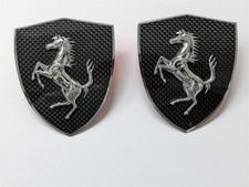Ferrari 360 365 Carbon Fiber Fender Shield Badge Emblem Set