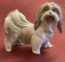 LLADRO Dog Glazed Porcelain Lhasa Apso/Tibetan Terrier Figurine Furio Mostachos