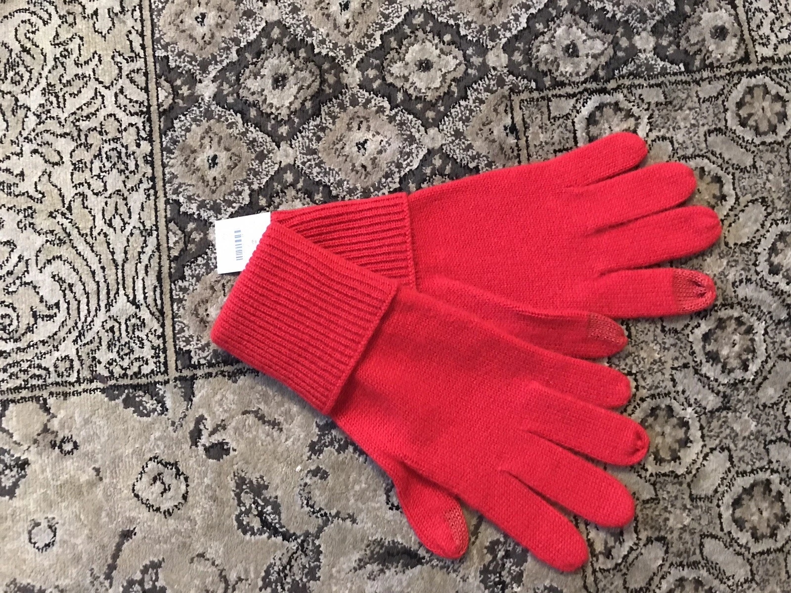 (NEW) WOMEN’S J.CREW RED CASHMERE TOUCH-SCREEN GLOVES - SIZE: OS (MSRP: $69.50)