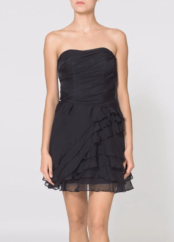 ABS By Allen Schwartz Ruche Robe Bandeau 100% Soie Détail Taille UK10 - Photo 4/4