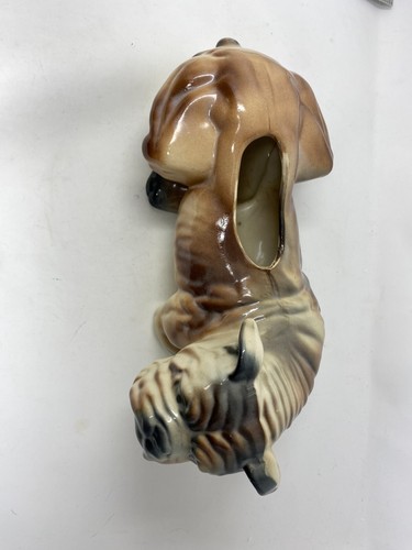 Vintage MCM Ceramic Glazed Pottery Bulldog Planter 14" Long X 8" Wide X 6.5 Tall - Picture 7 of 14