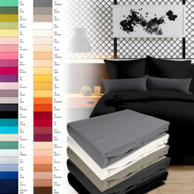 Lorena Uni Mako Satin Spannbettlaken 140 / 160 / 180 oder 200 x 200 Classic 7190