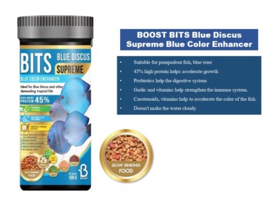 100g Boost Bits Discus Pompadour Fish Food Accelerates Color, Enhance Immunity