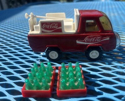 Vintage 1982 Buddy L Coca Cola Delivery Truck  Red - Green Bottles- 5 inch