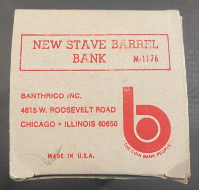 Banthrico New Stave Barrel Bank Savings Bank of Rockville  M-1176 *No Key