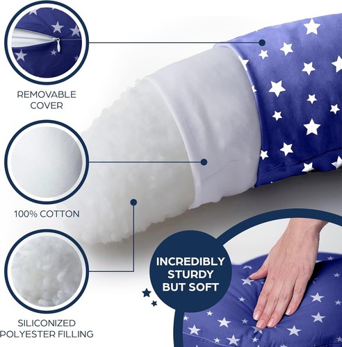 Niimo XXL Pregnancy Pillow & Nursing Pillow - 2-in-1 Design BEIGE FOREST 200X70 - Picture 5 of 8