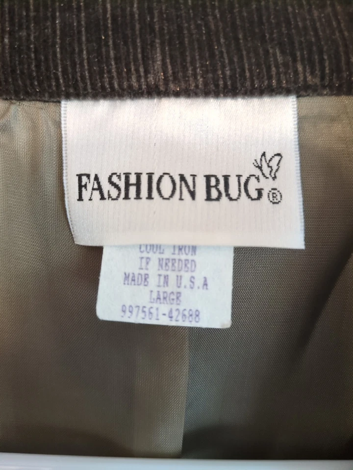 Chaqueta De Colección Moda Bug Para Mujer Gruesa Pana Talla L Blazer Cazadora Retro Años 90 Foto 4 de 4