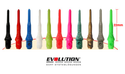 100 EVO EVOLUTION SOFTDART SPITZEN 2BA DARTSPITZEN, 11 Farben