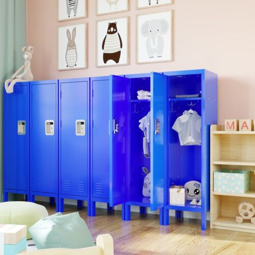 1 Door Tall Metal Locker - Retro Style Storage Cabinet for Living Room/Bedroom