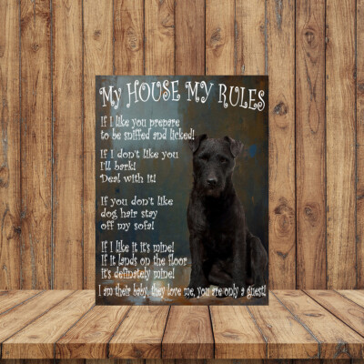 Targa In Metallo Vintage Per Cani: Great Pyrenees - My House My Yard My Humans - Decorazione Da Parete In Alluminio 20x30 Cm, Regalo Per Amanti Dei Cani - 3
