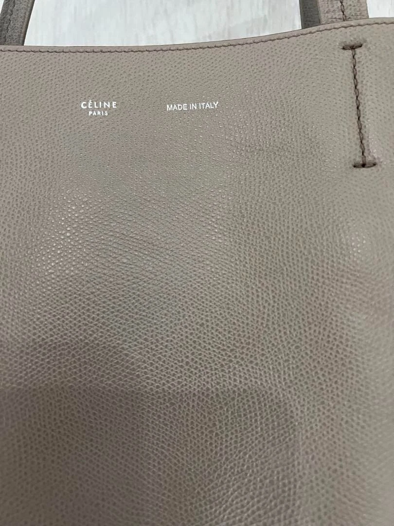 CELINE Cabas borsa tote orizzontale borsa a tracolla pelle tortora USATA originale #S2142