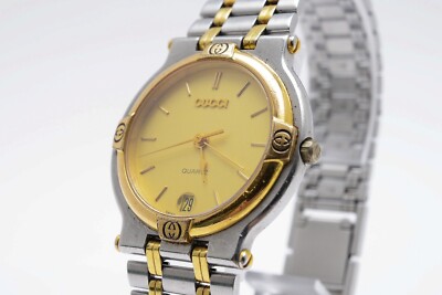GUCCI 9000Mゴールド シルバー クォーツ時計 GUCCI 9000Mゴールド シルバー クォーツ時計