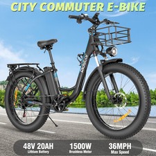 1500W 26" Fat Trie 48V 20Ah Battary Commuting Bike City E-Bike For Adult