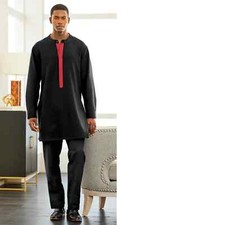Size L Large Ashro Black Ethnic African American Pride Men's Salim Pant Set