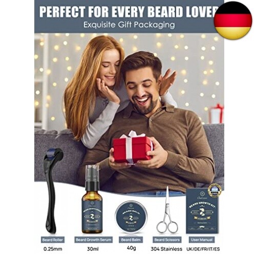 Beard Growth Kit, Oukzon Bart Wachstum Set - Bartwuchsmittel Männer mit - Bild 6 von 13