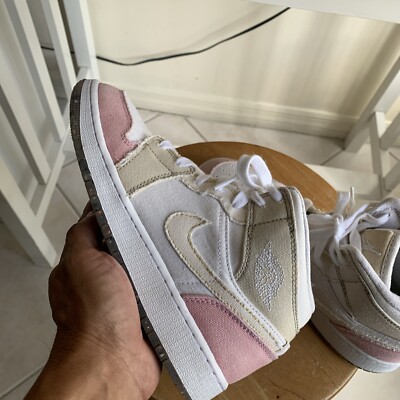 Nike Air Jordan 1 Mid SE Pastel Grind DJ0338-100 Pink Beige White