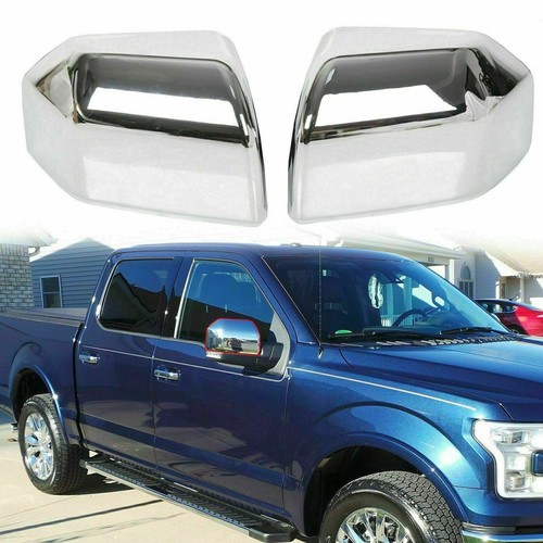 For Ford F150 F-150 2015-2020 Replacement Top Half Chrome Mirror Covers Cap Pair - Picture 13 of 13