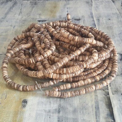 Natural Coconut Abacus Bead 5.5mm Approx 114 pcs Free postage. Oz Seller