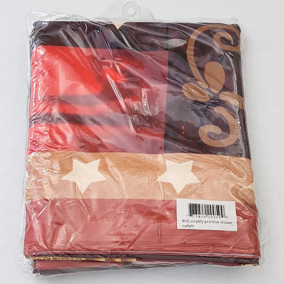 Simplify Primitive Country Home Fabric Bathroom Shower Curtain New - Image 3 of 4