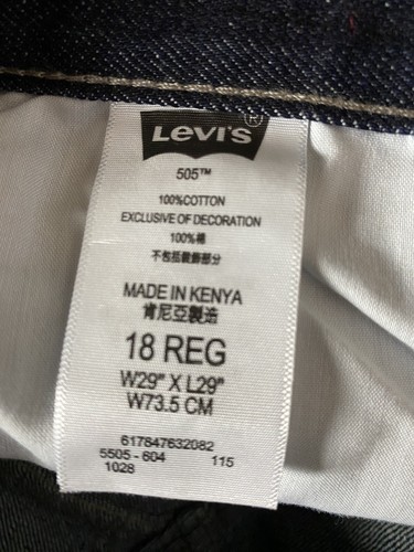 Levi’s 505 Classic Straight Leg Fit Youth Size 18 Dark wash Frayed Hem 5 pocket - Picture 12 of 14