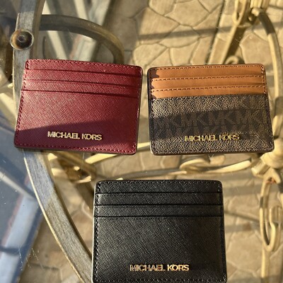Michael Kors Women Lady Leather or PVC Credit Card id Holder