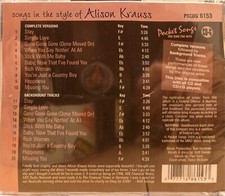 6153 ALISON KRAUSS  POCKET SONGS KARAOKE CDG  LOT MI