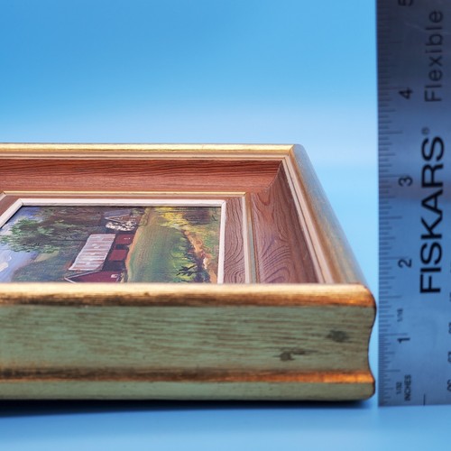 Peinture originale huile sur panneau paysage grange ferme Laddie Waters "Vermont Tin" - Photo 16/17