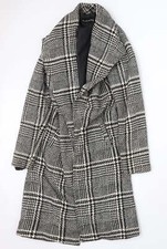 Parisian Womens Grey Plaid Overcoat Coat Size 6