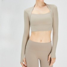 Fake two pieces fitness clothing women U-shaped shock absorption yoga clothing