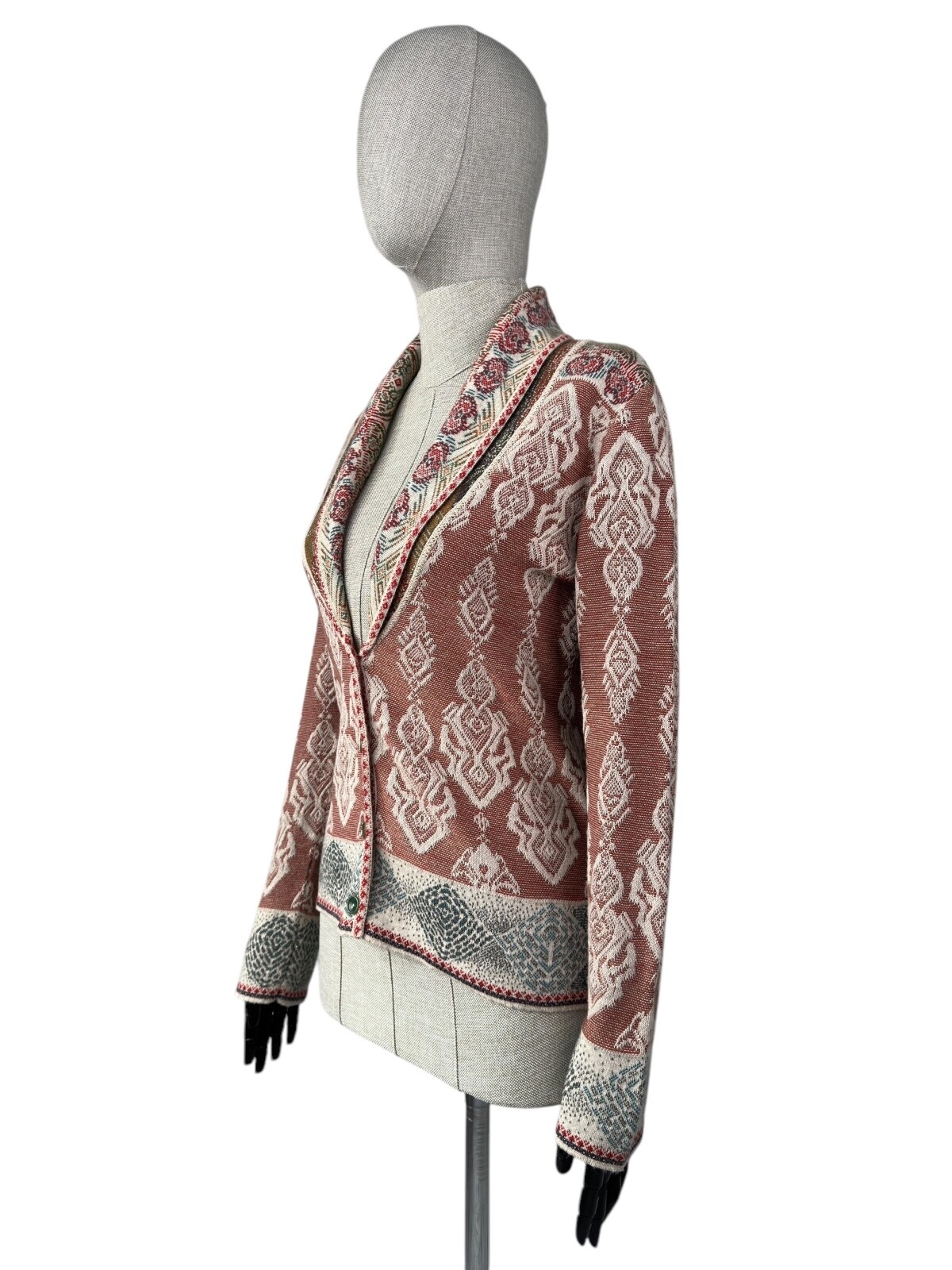 IVKO Wool Geometric Pattern Collared Jacket - image 2