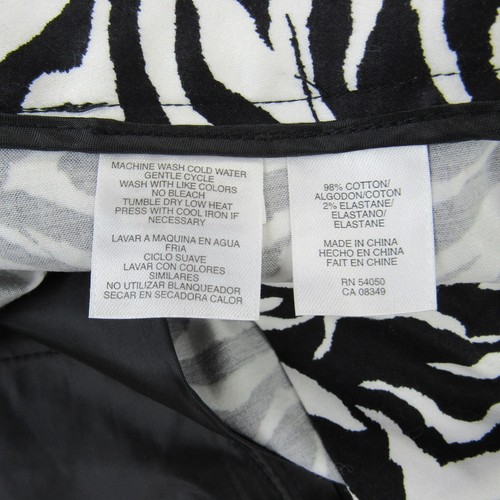 Jones New York Shorts Womens Size 14 Black White Zebra Print Stretch - Picture 10 of 10