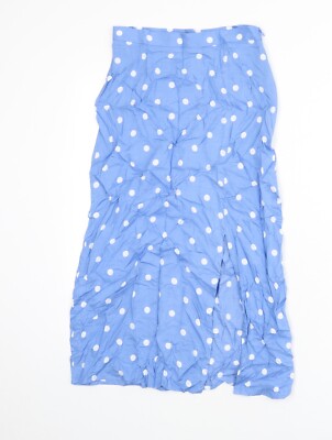 Marks & Spencer Damen Blau Viskosemischung A-Linie Rock Größe 6