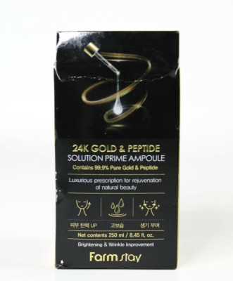FARM STAY 24K Gold & Peptide Solution Prime Ampoule 250ml NEW