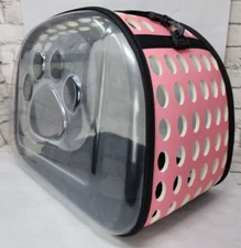 Collection XIIX Pet Bag Carrier, Travel Dog Bag, Pink, Transparent Hard Case