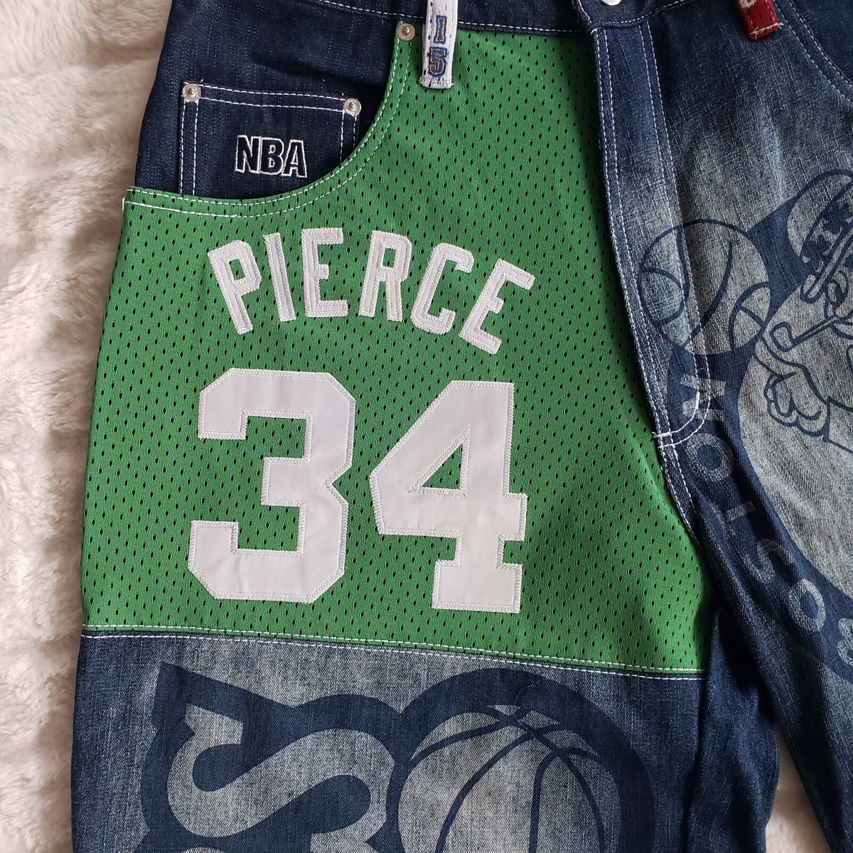【激レア】UNK NBA LAKERS デニム　ジーパン VINTAGE UNK NBA DENIM JEANS ALL TEAM PATCHWORK SIXERS LAKERS